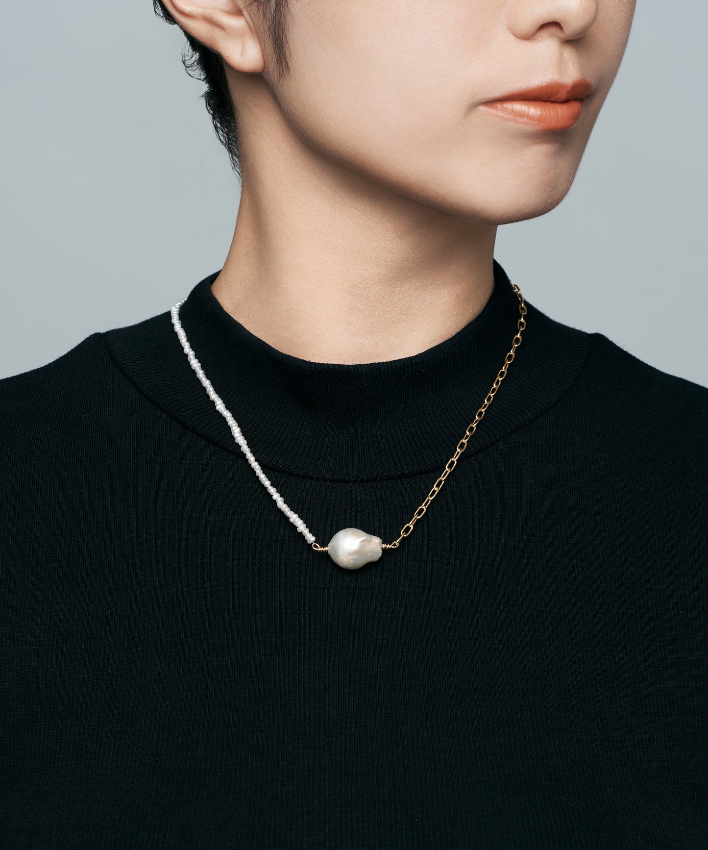 freshwater baroque pearl Necklace_y
