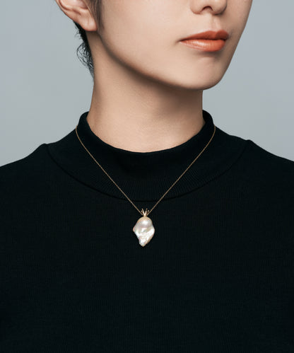 crown baroque pearl pendant_y